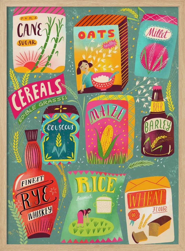 Bunte Frühstücksflocken-Tabelle | Poster