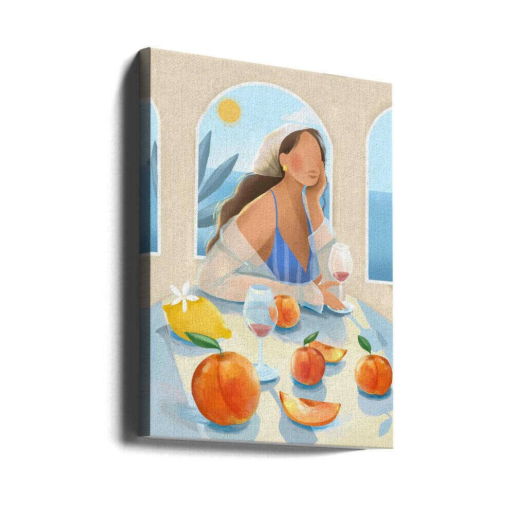 Fille aux pêches | Toile