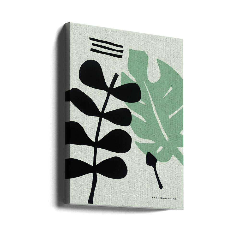 Minimalistischer Pflanzenkunstdruck, botanische Wandkunst im skandinavischen Stil | Leinwand