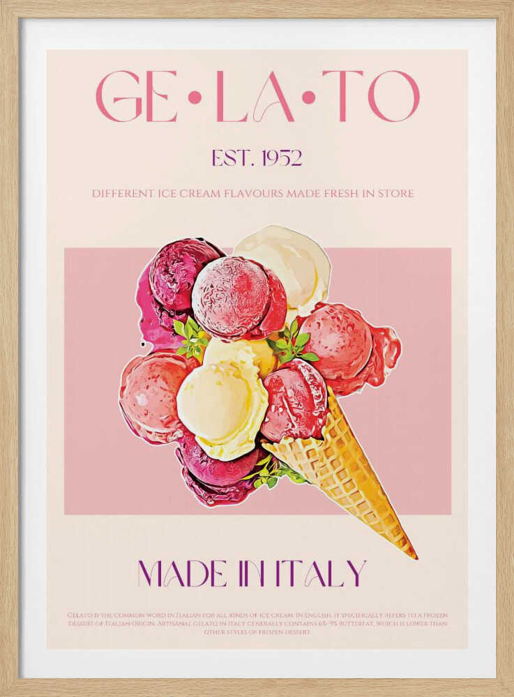 Vintage Style Gelato Poster | Poster