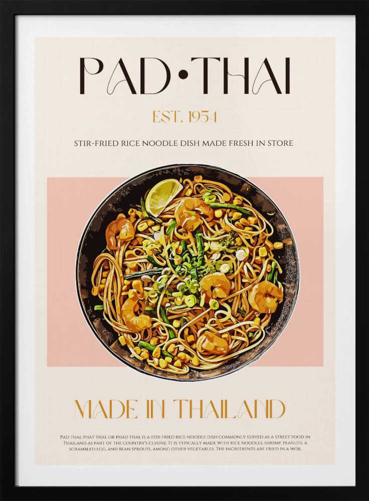 Elegant Illustration of Pad Thai | Poster