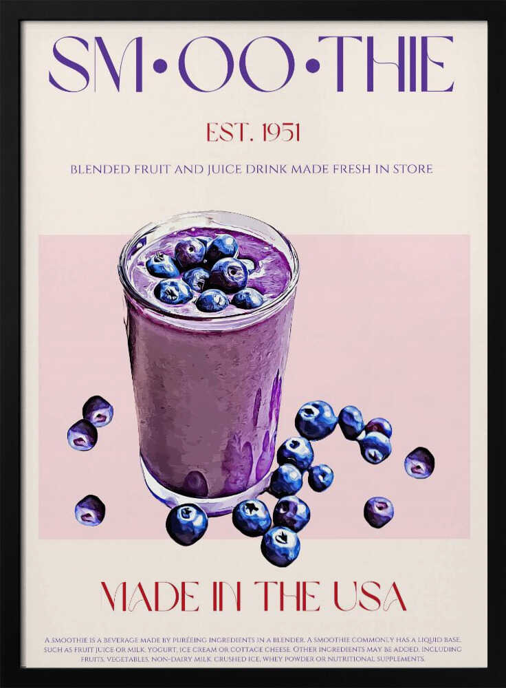 Blueberry Smoothie Illustration | Poster