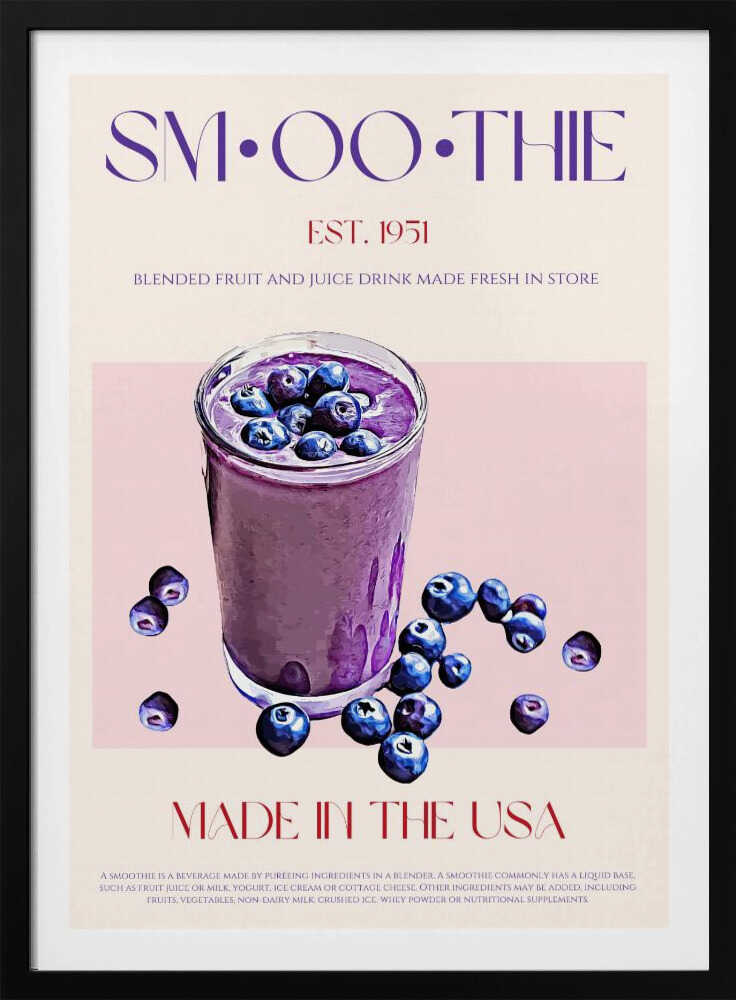 Blueberry Smoothie Illustration | Poster