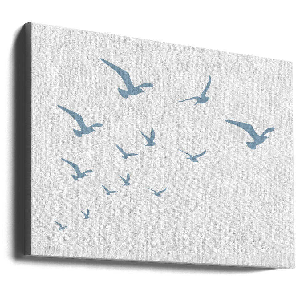 Möwen auf weißem Hintergrund | Leinwand