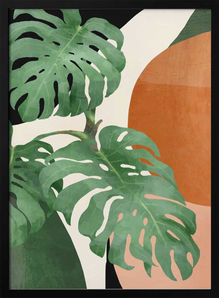 Abstrakte Kunst mit tropischen Blättern | Poster