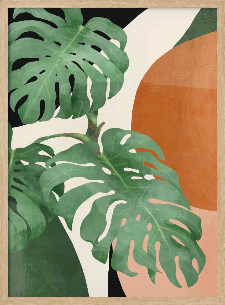Abstrakte Kunst mit tropischen Blättern | Poster