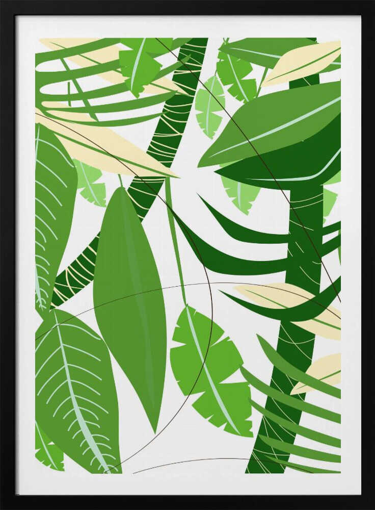Feuilles vertes luxuriantes et feuillage tropical | Affiche