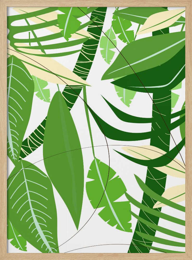 Feuilles vertes luxuriantes et feuillage tropical | Affiche