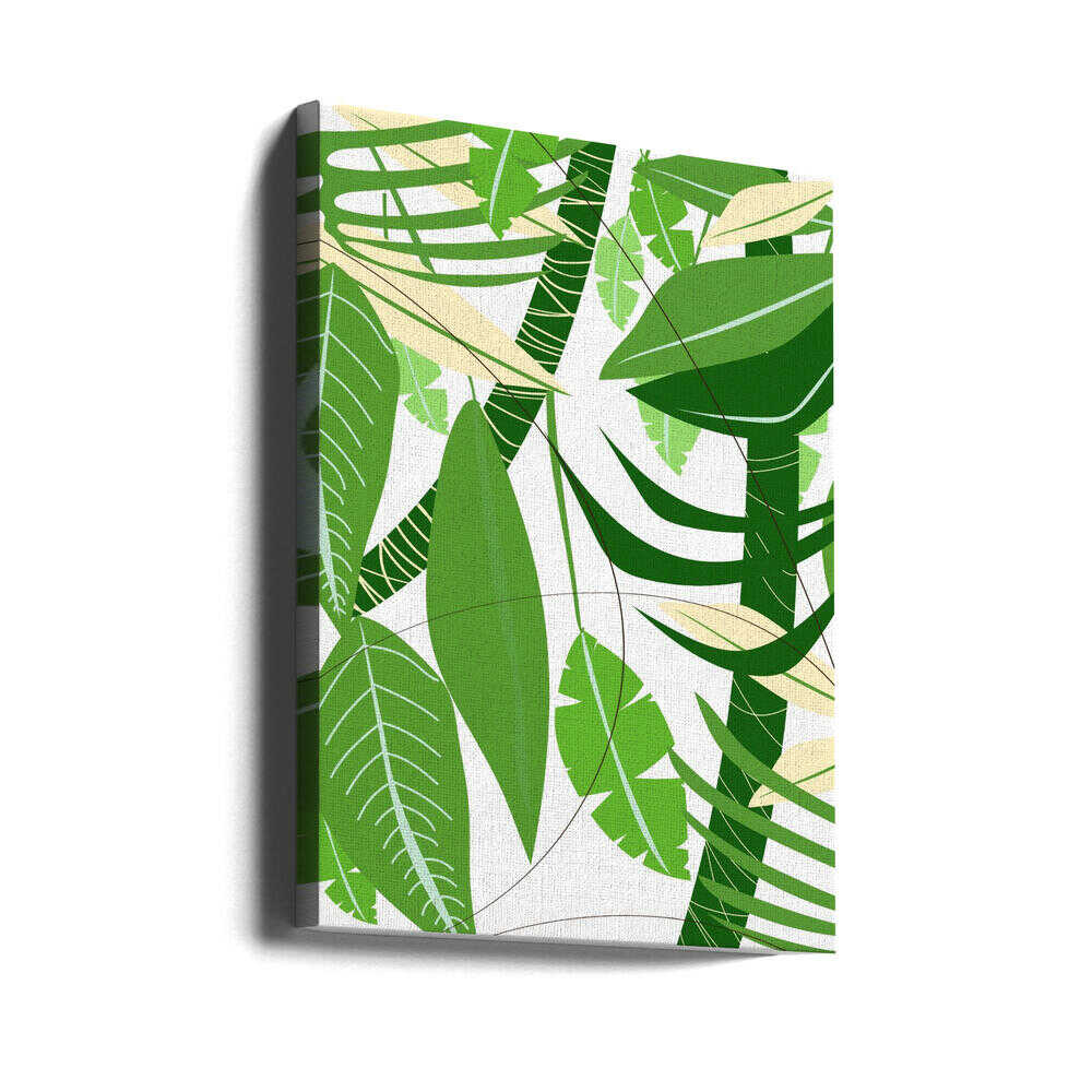 Feuilles vertes luxuriantes et feuillage tropical | Toile