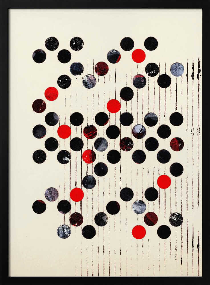 Rote, schwarze und graue Kreise | Poster