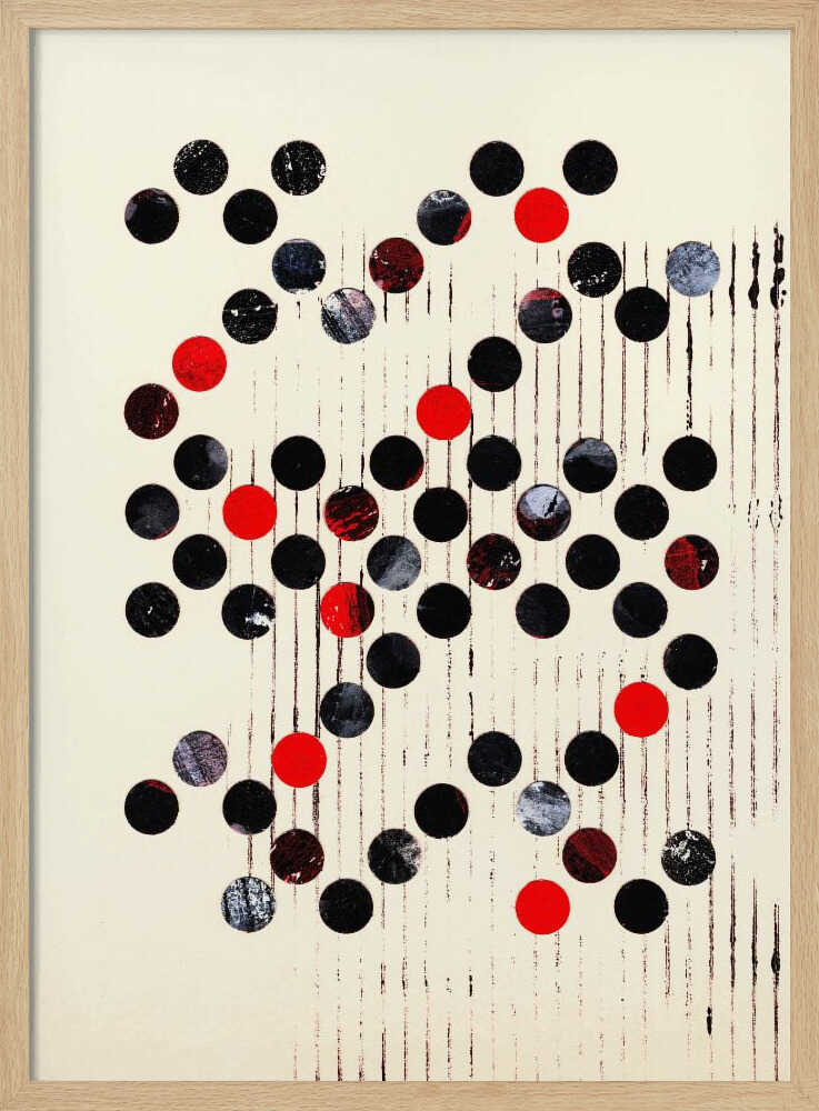 Rote, schwarze und graue Kreise | Poster