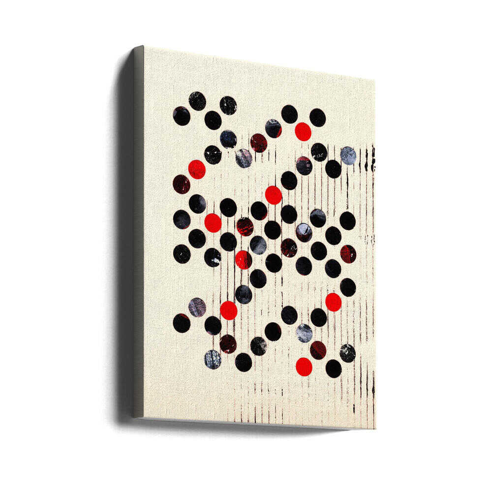 Rote, schwarze und graue Kreise | Leinwand