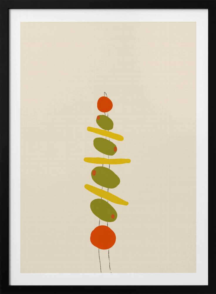A Skewer with Olives and Tomatoes | Poster