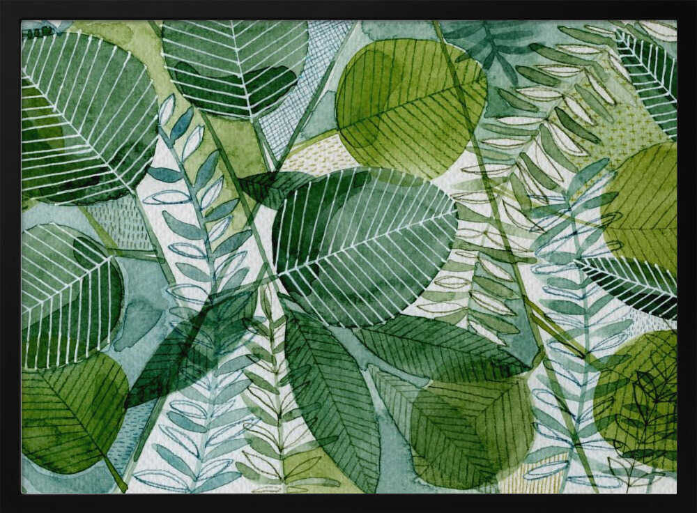 Intricate Green Leaf Pattern | Poster