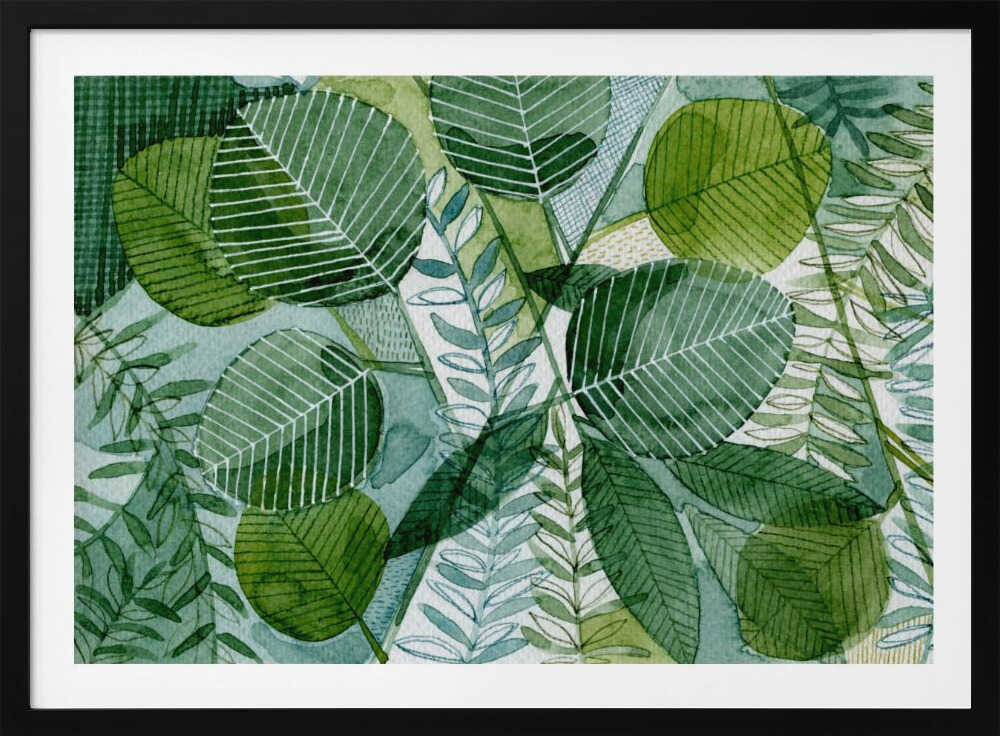 Intricate Green Leaf Pattern | Poster