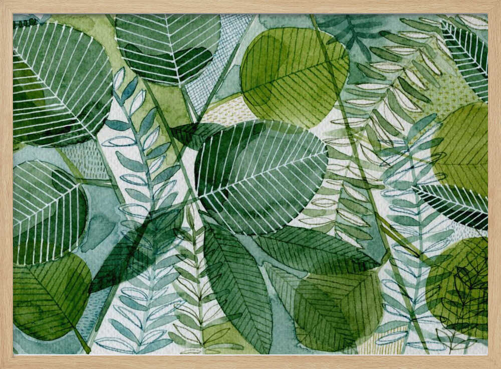 Intricate Green Leaf Pattern | Poster
