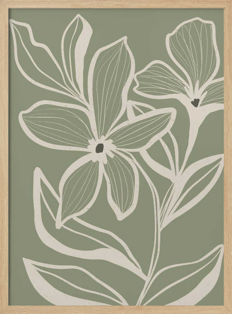 Fleurs délicates aux nervures apparentes | Affiche