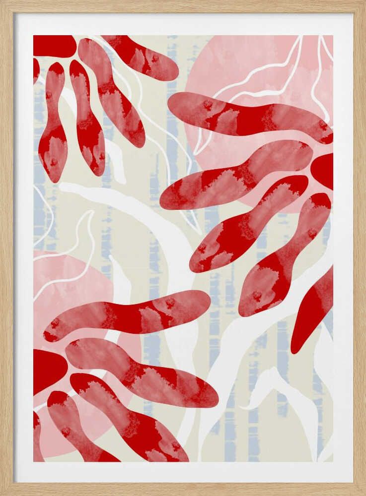 Grafisches Blumenmuster im Boho-Stil | Poster