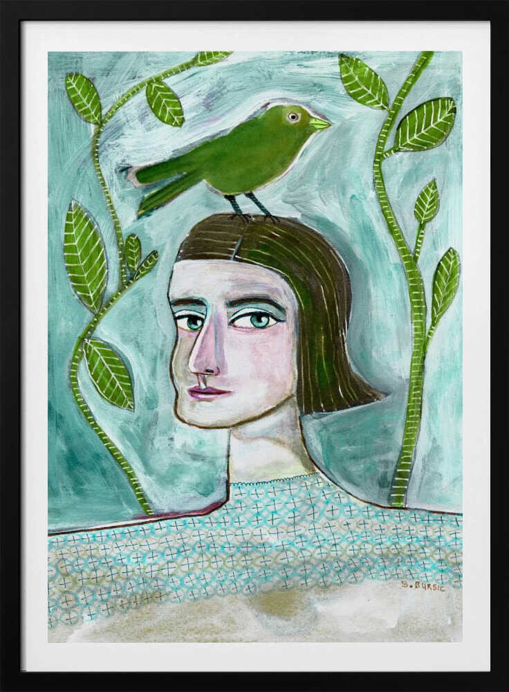 La dame à l'oiseau | Affiche