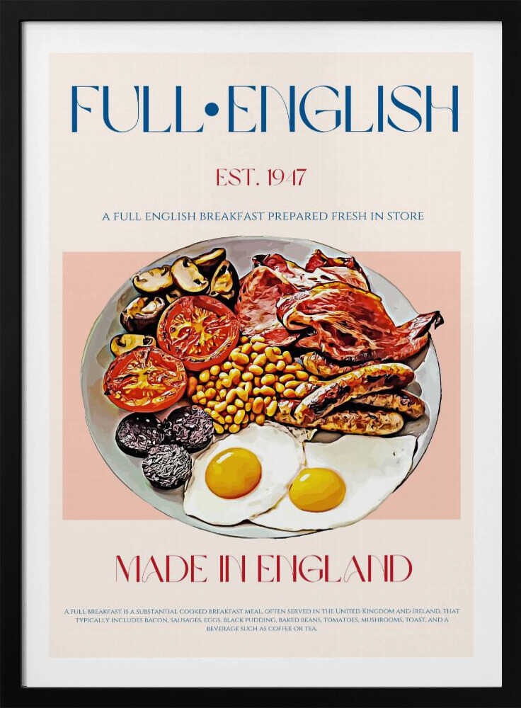 Petit-déjeuner anglais complet traditionnel | Affiche