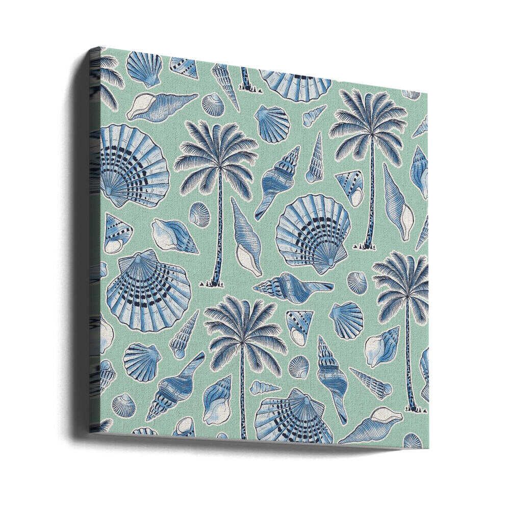 Coquillages et palmiers Menthe | Toile