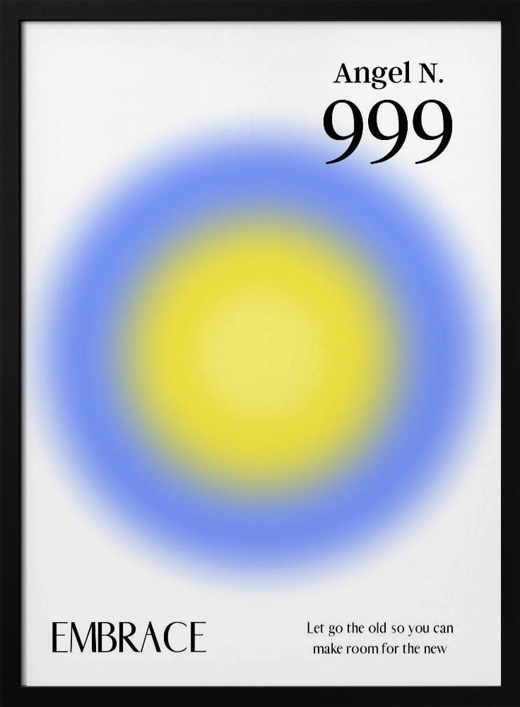 Angel Number 999 | Poster - Black Metal Frame Interior