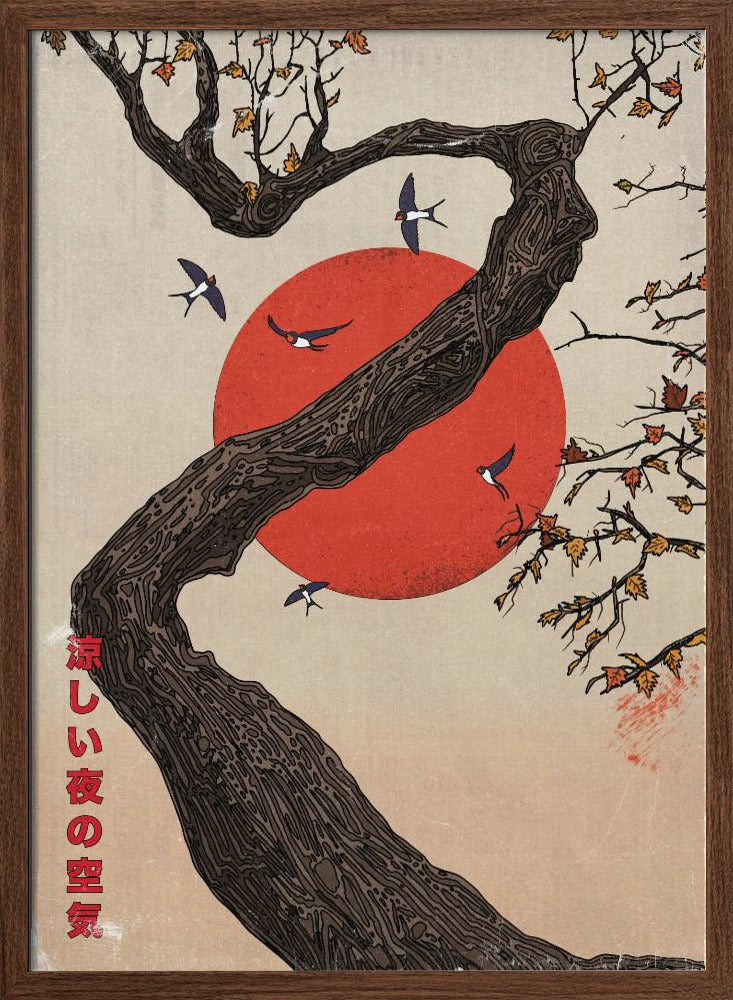 The Cool Evening Air | Poster - Walnut Frame Interior