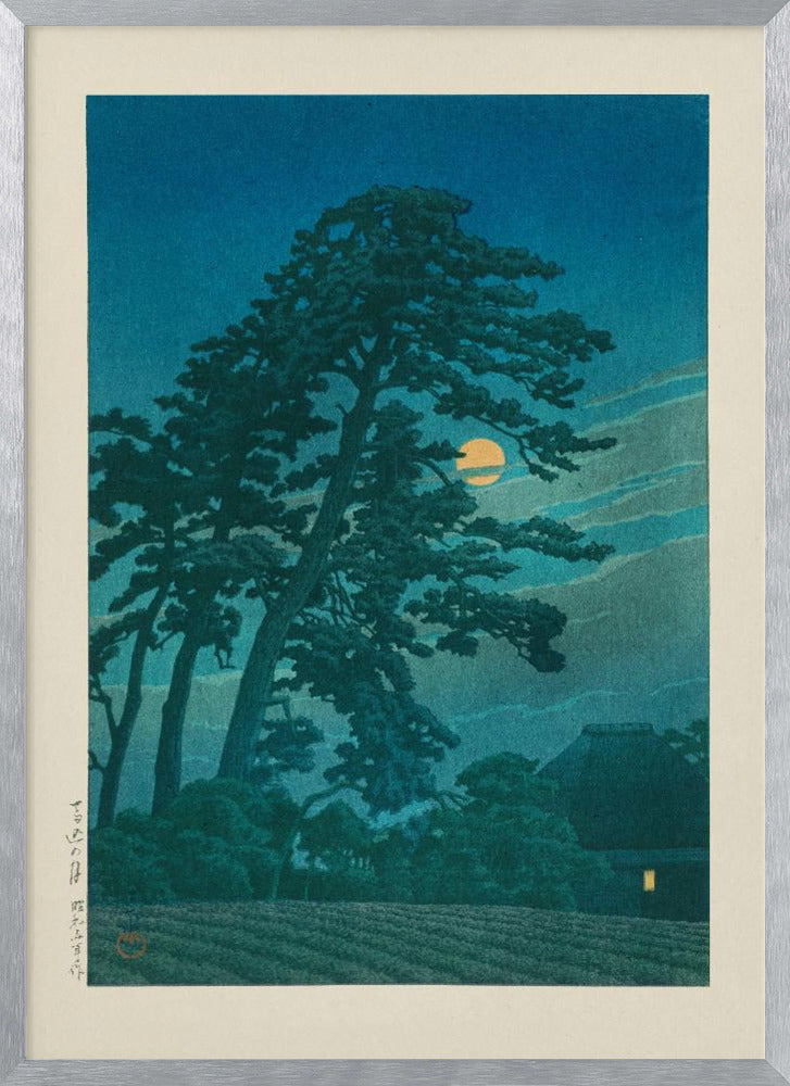Moon At Magome | Poster - Silver Frame Interior