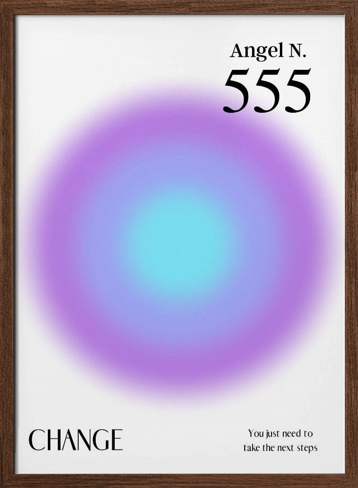 Angel Number 555 | Poster - Walnut Frame Interior