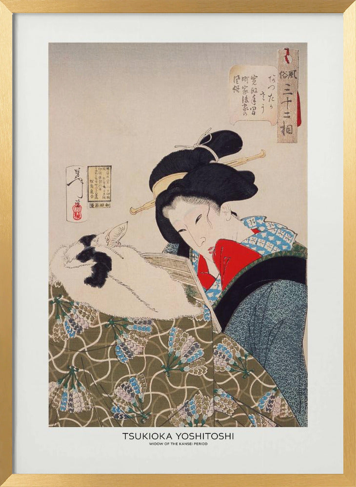An Urban Widow of the Kansei Period (1789 1800) | Poster - Gold Frame Interior