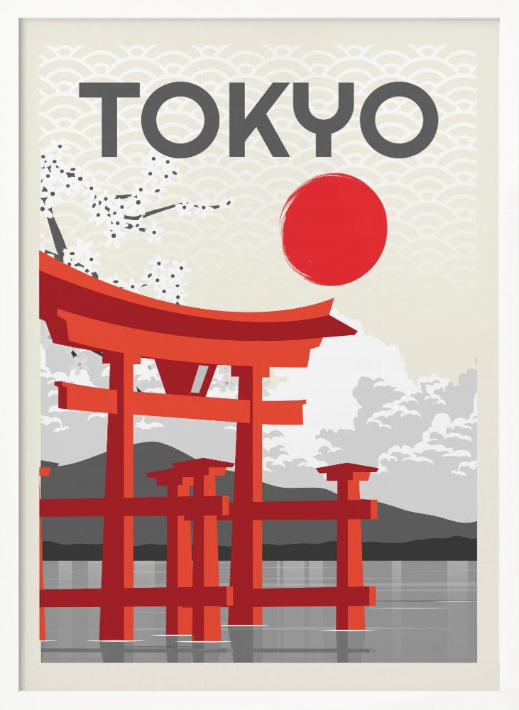 Tokyo Sun | Poster - White Frame Interior