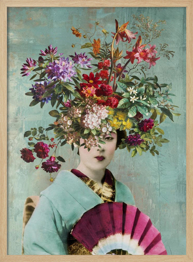 Botanical Japanese | Poster - Wood Frame Interior