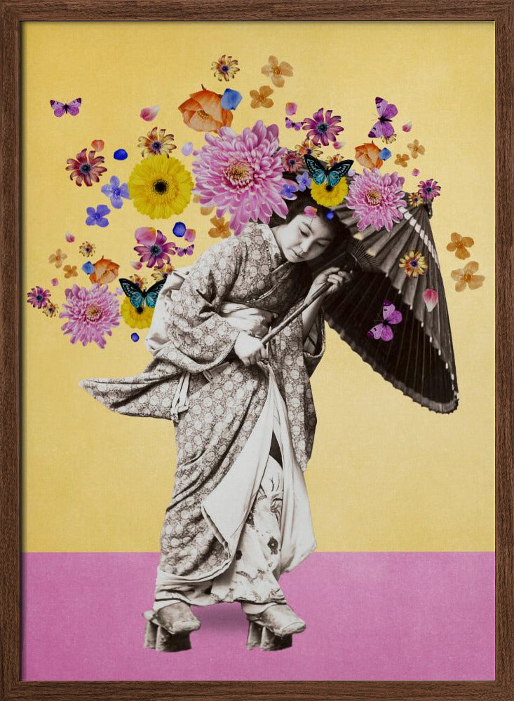 Oh Those Japanese Summer Winds | Poster - Walnut Frame Interior