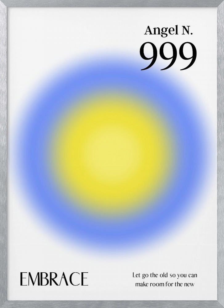 Angel Number 999 | Poster - Silver Frame Interior
