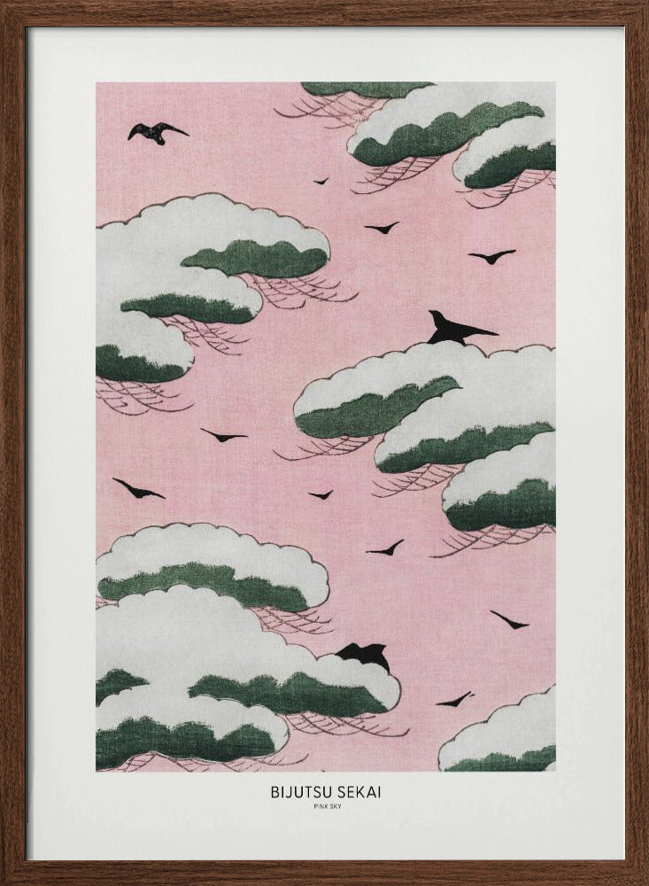 Pink Sky | Poster - Walnut Frame Interior