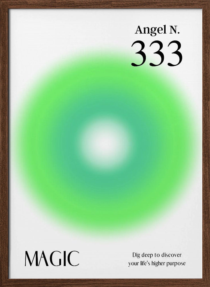 Angel Number 333 | Poster - Walnut Frame Interior