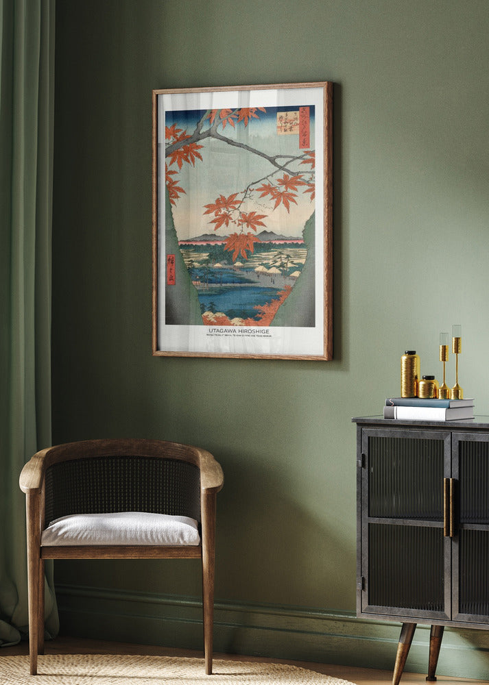 Maple Trees At Mama, Tekona Shrine and Tdugi Bridge | Poster - Room Interior 2