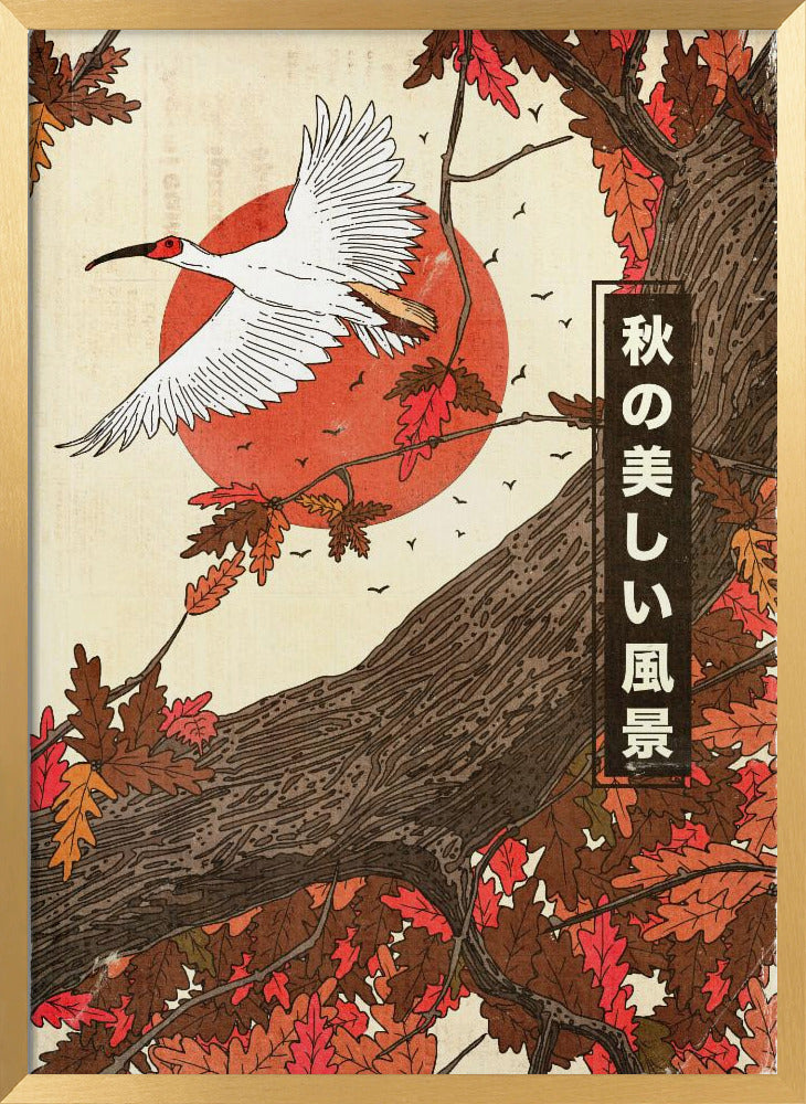 The Beautiful Landscape In Fall | Poster - Gold Frame Interior