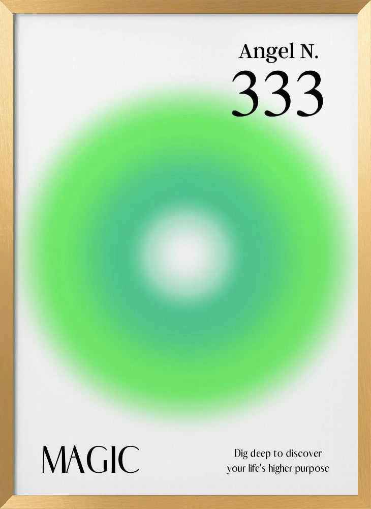 Angel Number 333 | Poster - Gold Frame Interior