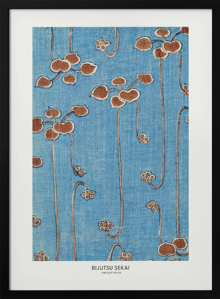 Vine Illustration | Poster - Black Metal Frame Interior