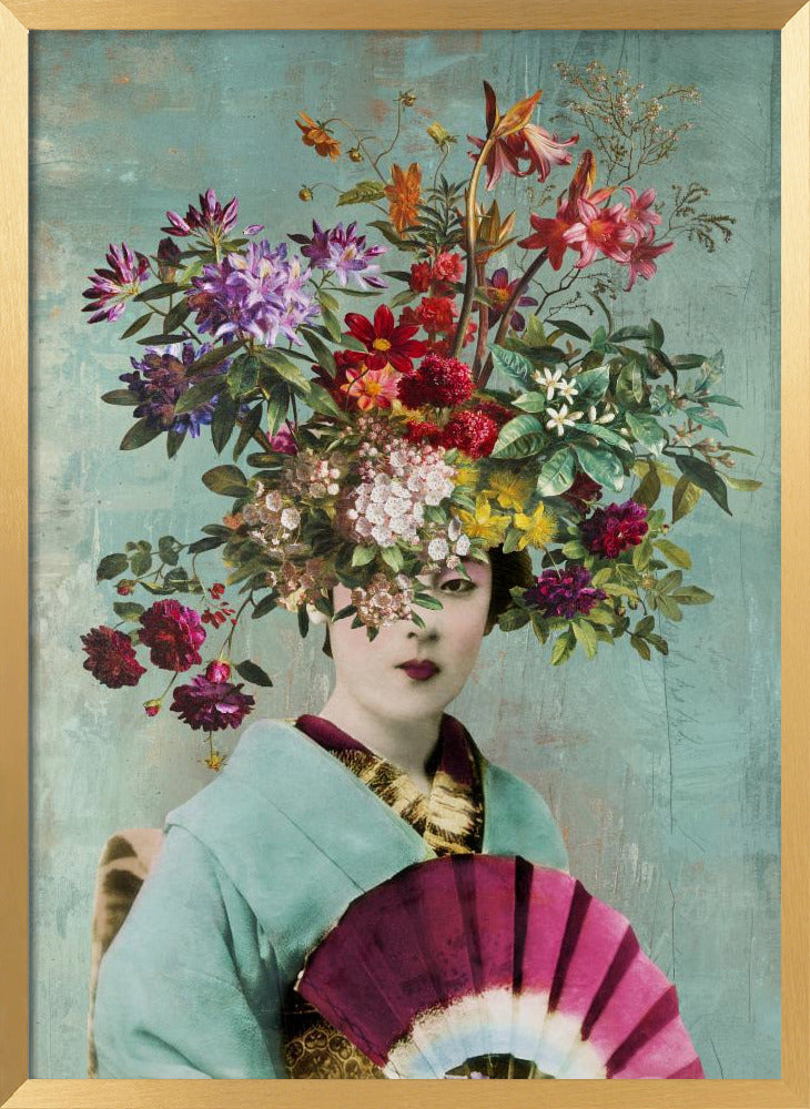 Botanical Japanese | Poster - Gold Frame Interior