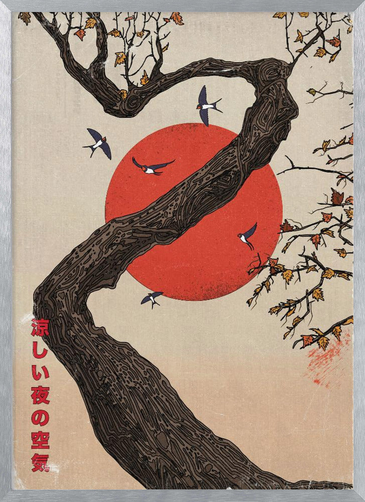 The Cool Evening Air | Poster - Silver Frame Interior