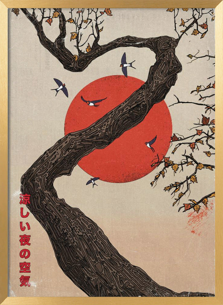 The Cool Evening Air | Poster - Gold Frame Interior