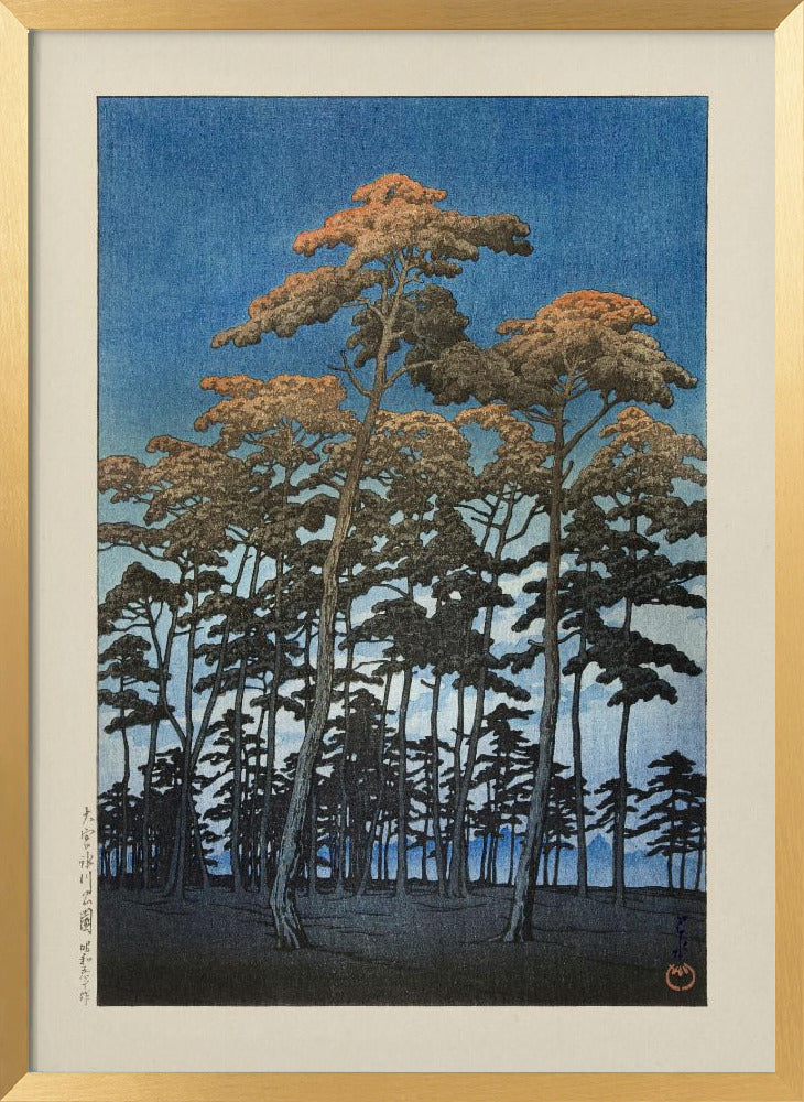 Hikawa Park In Omiya (1930) By Kawase Hasui and Watanabe Shozaburo | Poster - Gold Frame Interior
