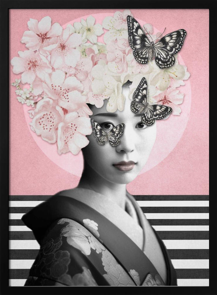 Spring Geisha | Poster - Black Frame Interior