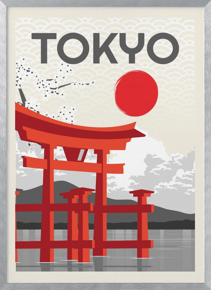 Tokyo Sun | Poster - Silver Frame Interior