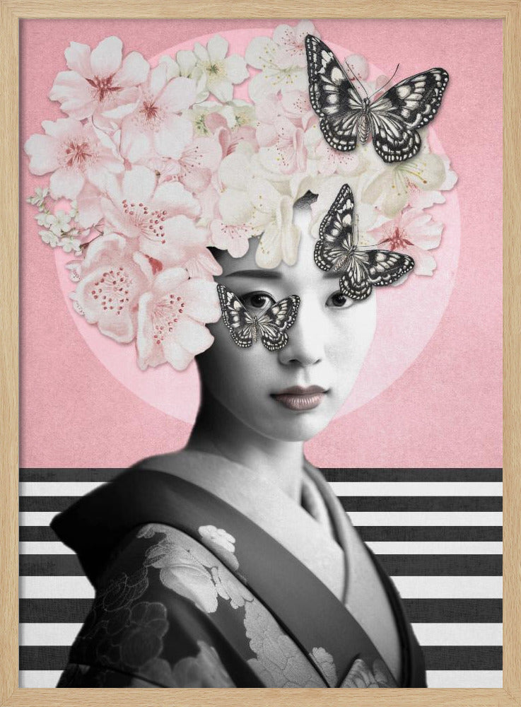 Spring Geisha | Poster - Wood Frame Interior