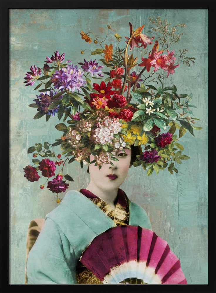 Botanical Japanese | Poster - Black Frame Interior