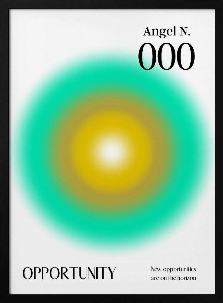 Angel Number 000 | Poster - Black Metal Frame Interior