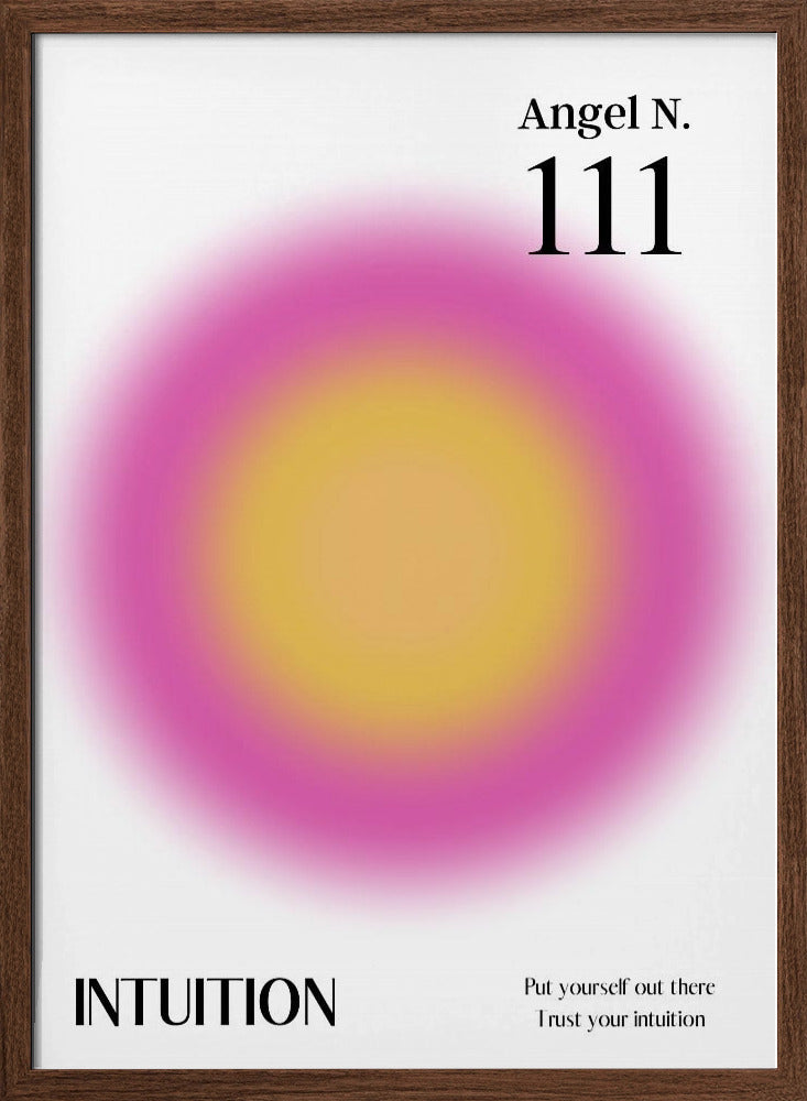 Angel Number 111 | Poster - Walnut Frame Interior